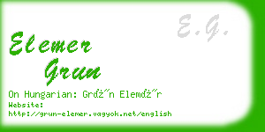 elemer grun business card